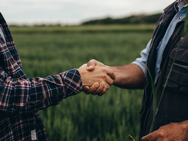 Two men shaking hands