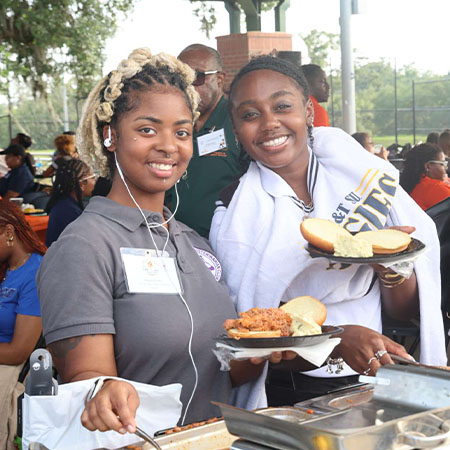 students at sswd cookout